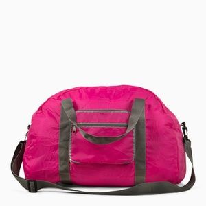 Pink Poly Foldable Duffle NWOT